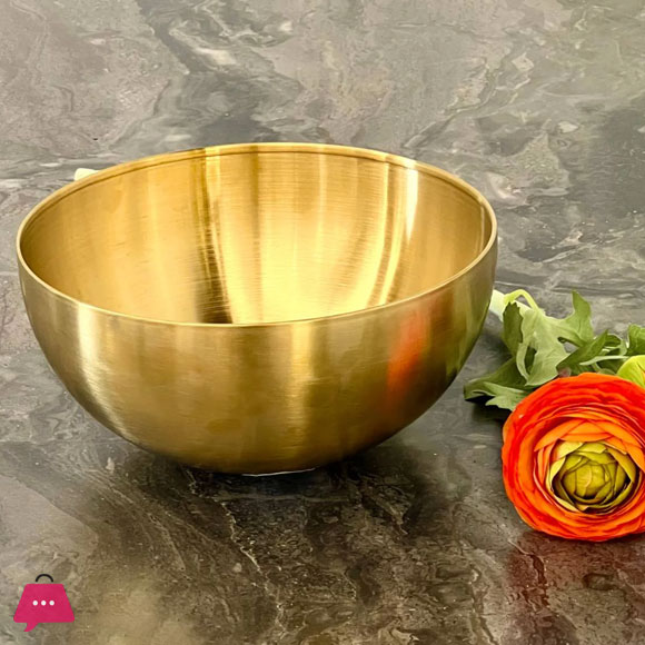 Golden Greavy Bowl Rice Cereal Bowls 304 Stainless Steel Soup Bowls Mixing Bowl 20CM