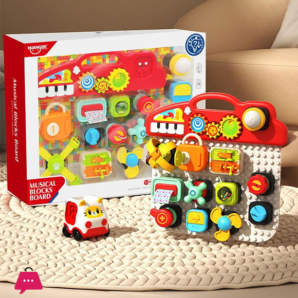 Huanger Musical Blocks Board Musical Activity Busy Board