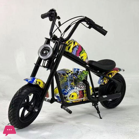 kids Electric 24V 180W Scooter Mini Harley Electric Scooter Electric Fat Tire Scooter 5-12 Years Kids Smoke Option