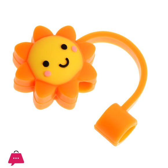 Straw Cover Silicone Straw Cover Smily Sun