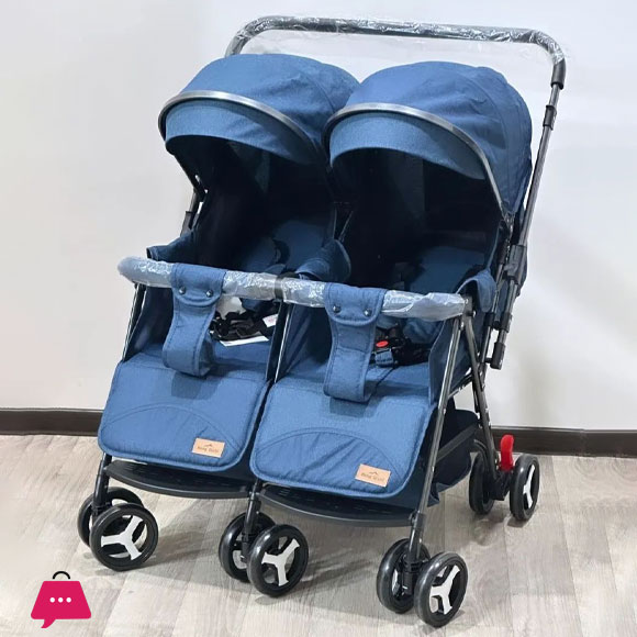 Twin Lightweight Travel Stroller Double Shock Absorbing Stroller Folding Stroller Newborn Baby Two-way Swivel Seat Baby Stroller
