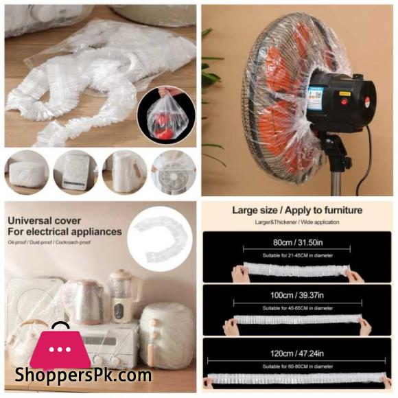 120CM Stretchable Plastic Furniture Covers – Dust-Proof Disposable Protection for Electric Cookers Ovens, Fans, and Dining Tables