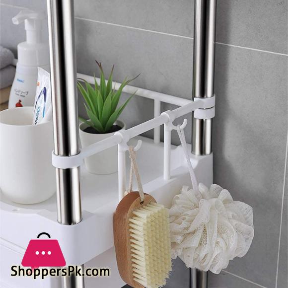 2 Tier Toilet Rack Cabinet Shelves for Shampoo Holder Shower Bathroom Kitchen Space Saver Shelf Organizer Holder