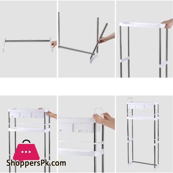 2 Tier Toilet Rack Cabinet Shelves for Shampoo Holder Shower Bathroom Kitchen Space Saver Shelf Organizer Holder