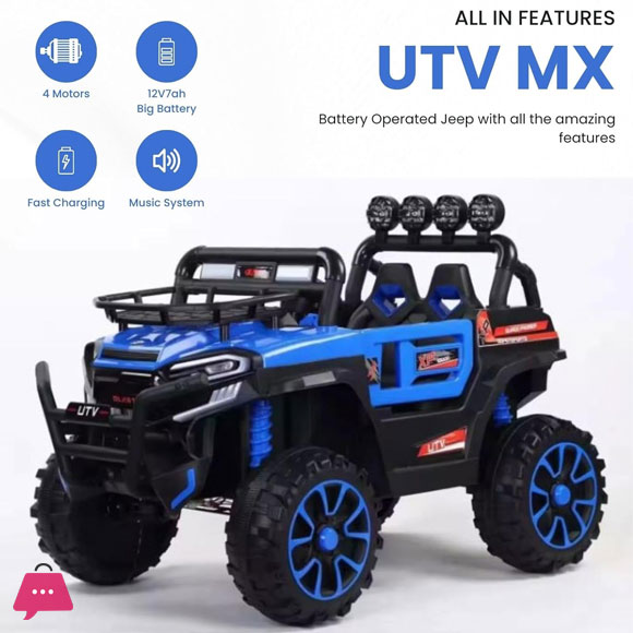 2 Seater UTV Mx 4X4 Battery Operated Electric Jeep for 2-12 Years Kids