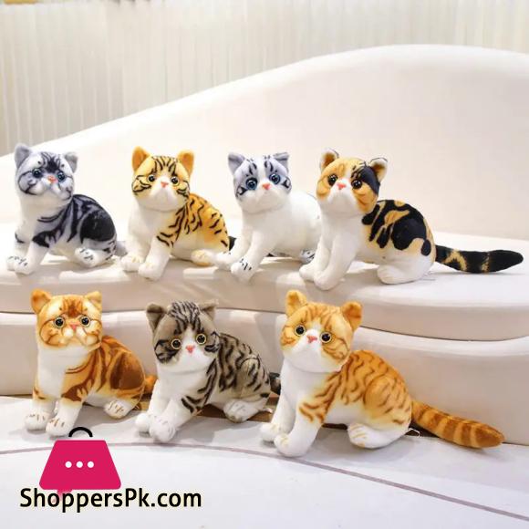 26cm Lifelike Cats Plush Toy Simulation American Shorthair Stuffed Doll Cute Kitty Pet Toys Kids Home Decor Girls Birthday Gifts