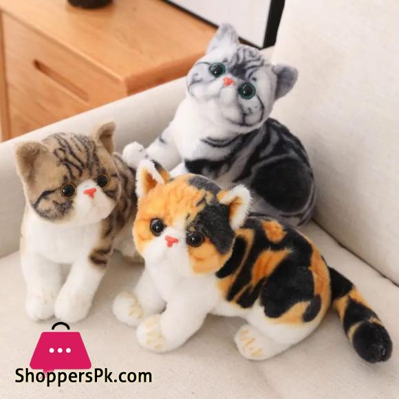 26cm Lifelike Cats Plush Toy Simulation American Shorthair Stuffed Doll Cute Kitty Pet Toys Kids Home Decor Girls Birthday Gifts
