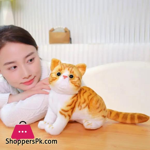 26cm Lifelike Cats Plush Toy Simulation American Shorthair Stuffed Doll Cute Kitty Pet Toys Kids Home Decor Girls Birthday Gifts