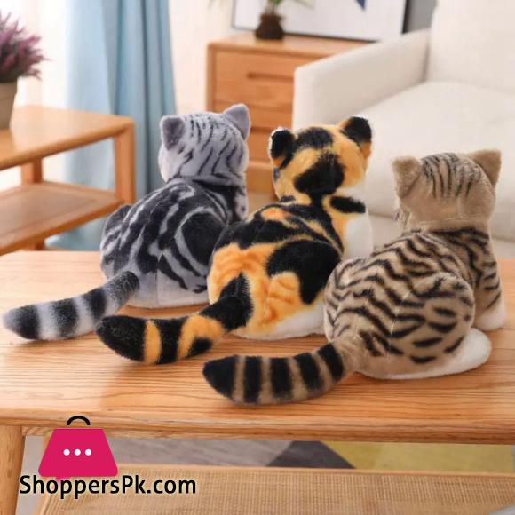 26cm Lifelike Cats Plush Toy Simulation American Shorthair Stuffed Doll Cute Kitty Pet Toys Kids Home Decor Girls Birthday Gifts
