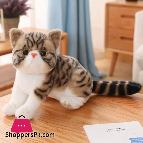 26cm Lifelike Cats Plush Toy Simulation American Shorthair Stuffed Doll Cute Kitty Pet Toys Kids Home Decor Girls Birthday Gifts