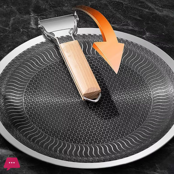 316 Laser Coated Honeycomb Stainless Steel Tawa 38CM