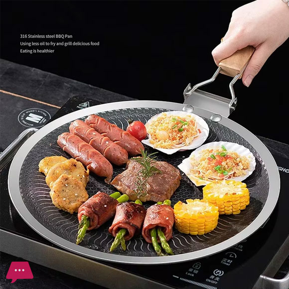 316 Laser Coated Honeycomb Stainless Steel Tawa 38CM