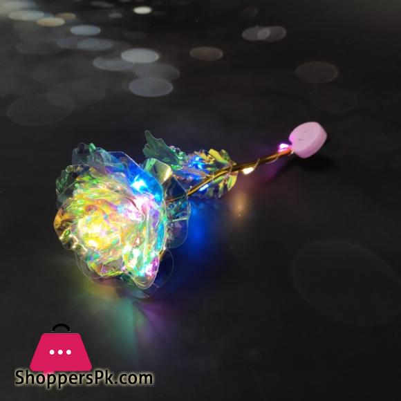 Artificial Flowers Foil Plated Gold Rose Flowers Luminous Rose Wedding Decor Valentines Day Gift Uniques Gifts For Girls