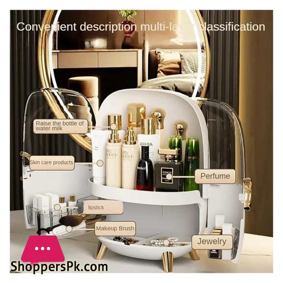 Chic Cosmetic Organizer, Large Capacity Makeup Case, Clear Makeup Organizer for Vanity