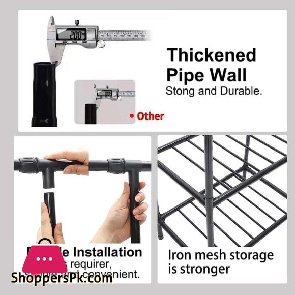 Clothes Rails Garment Racks for Hanging Clothes with Shelves Double Rods