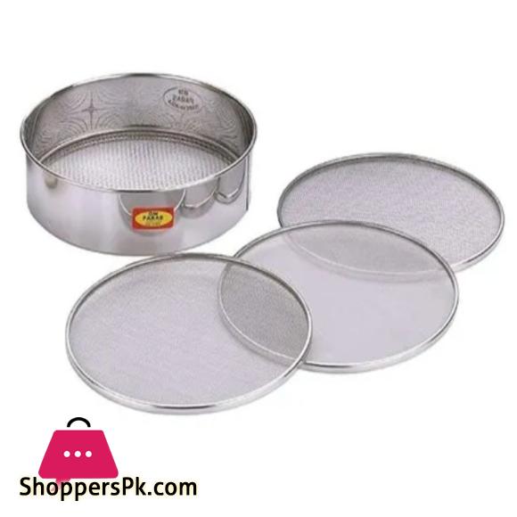 Flour Sieve Sifter Kitchen Colander Stainless Steel 4 in 1
