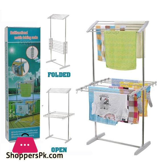 Foldable Stainless Steel Clothes Drying Rack - Clothes Dryer Hanger Multifunctional