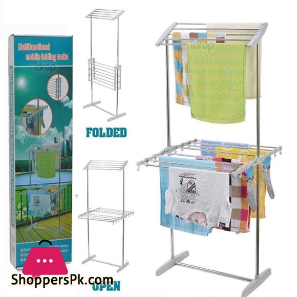 Foldable Stainless Steel Clothes Drying Rack - Clothes Dryer Hanger Multifunctional