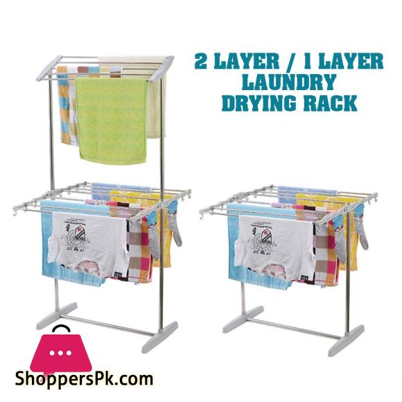 Foldable Stainless Steel Clothes Drying Rack - Clothes Dryer Hanger Multifunctional