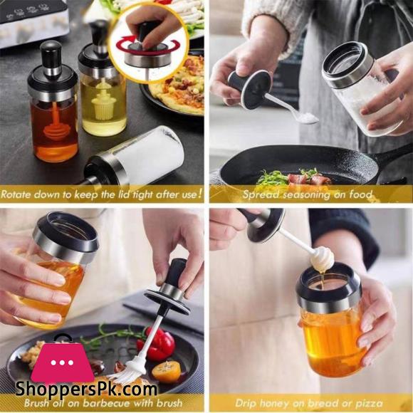 Glass jar with Oil Brush bottle Jar 250ml
