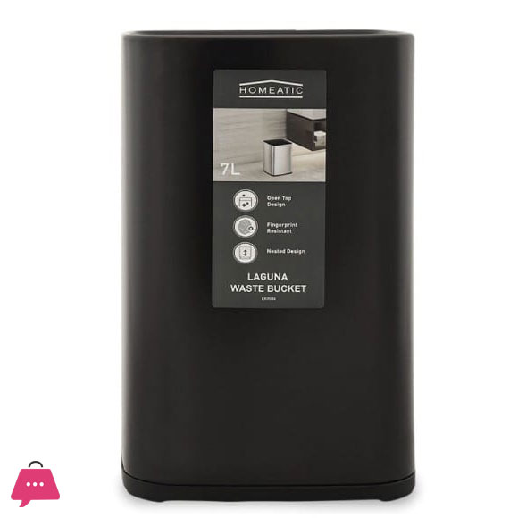 Homeatic Laguna Open Top Trash Bin Stainless Steel - 7 Liters