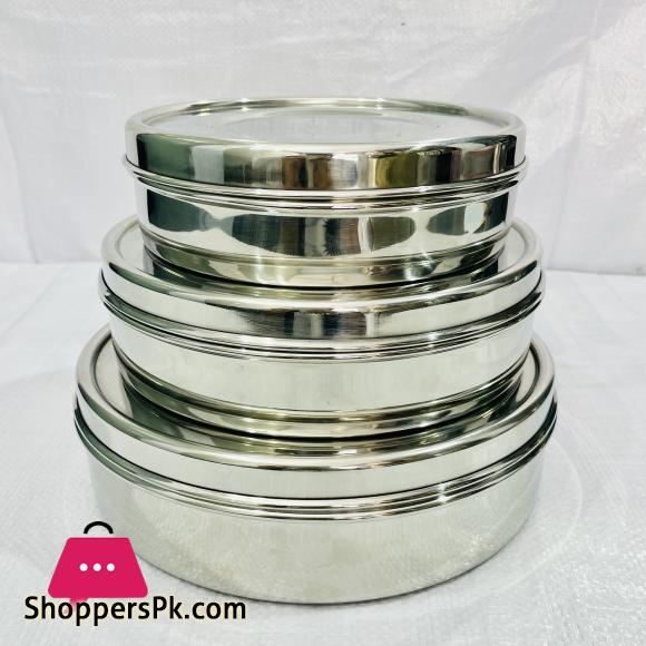 Aristo Inidan Stainless Steel Kitkat Dabba Storage Containers Set of 3 Kitchen storage Boxes Premium Quality Kitchen Food Storage