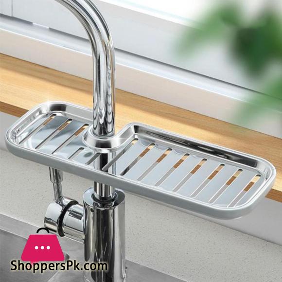 Kitchen Towel Rack For 1.6-2.7cm Pipe Sink Storage Rack Sponge Holder Steel Soap Organizer Kitchen Storage