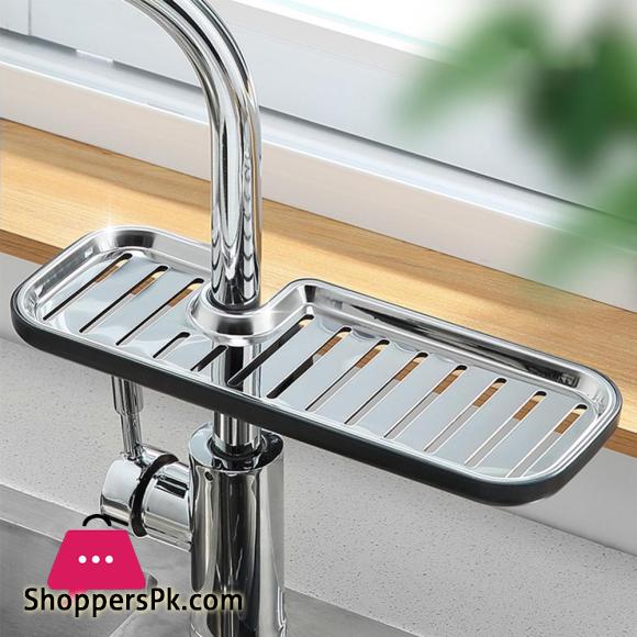 Kitchen Towel Rack For 1.6-2.7cm Pipe Sink Storage Rack Sponge Holder Steel Soap Organizer Kitchen Storage