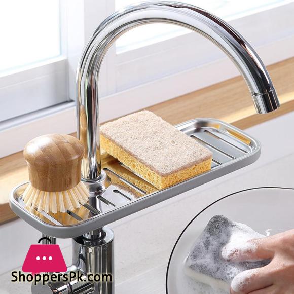 Kitchen Towel Rack For 1.6-2.7cm Pipe Sink Storage Rack Sponge Holder Steel Soap Organizer Kitchen Storage
