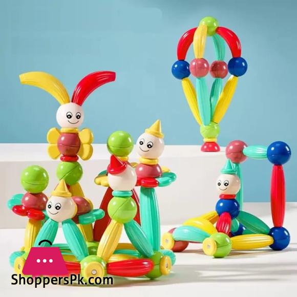 Magnetic Rods Toy 52 Pieces Magnetic Stick Building Blocks Magnetic Blocks for kids DIY Magnetics Sticks Blocks Montessori Toys