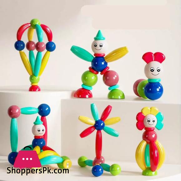 Magnetic Rods Toy 52 Pieces Magnetic Stick Building Blocks Magnetic Blocks for kids DIY Magnetics Sticks Blocks Montessori Toys