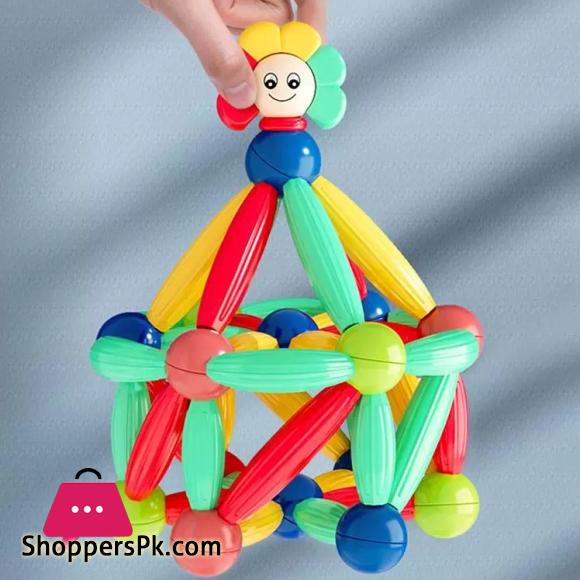 Magnetic Rods Toy 52 Pieces Magnetic Stick Building Blocks Magnetic Blocks for kids DIY Magnetics Sticks Blocks Montessori Toys