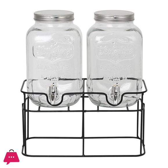 Metal Stand Double Tank Beverage Dispenser Stand 5Liter + 5Liter Capacity