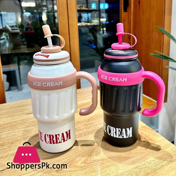 New Large Capacity Thermos Cup With Handle And Straw Stainless Stee Car Portable Travel Thermal Cup Big Mac Thermos Water Bottle - AliExpress 15