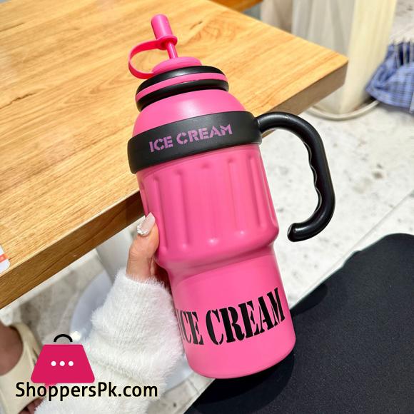 New Large Capacity Thermos Cup With Handle And Straw Stainless Stee Car Portable Travel Thermal Cup Big Mac Thermos Water Bottle - AliExpress 15
