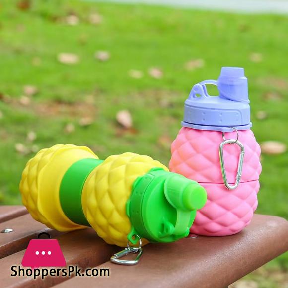 Pineapple shape foldable water bottle reusable silicone water bottle outdoor mountaineering travel portable hiking water cup - AliExpress 15