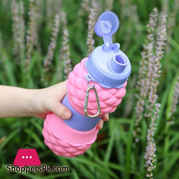 Pineapple shape foldable water bottle reusable silicone water bottle outdoor mountaineering travel portable hiking water cup - AliExpress 15