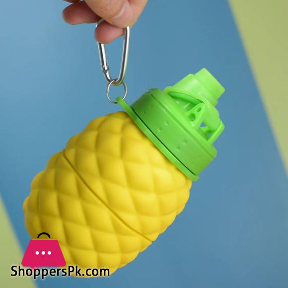 Pineapple shape foldable water bottle reusable silicone water bottle outdoor mountaineering travel portable hiking water cup - AliExpress 15
