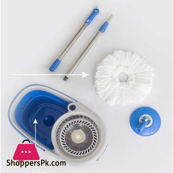 Primo Spin Mop Stainless Steel Mop With Bucket - Microfiber Home Clean Mops