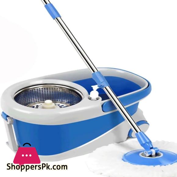 Primo Spin Mop Stainless Steel Mop With Bucket - Microfiber Home Clean Mops