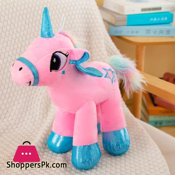 Rainbow Unicorn Doll Plush Toy Doll Soothing Rag Doll Pony Children and Girls Pillow 25CM