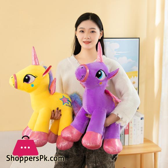 Rainbow Unicorn Doll Plush Toy Doll Soothing Rag Doll Pony Children and Girls Pillow 25CM