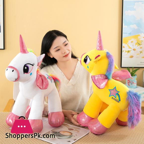 Rainbow Unicorn Doll Plush Toy Doll Soothing Rag Doll Pony Children and Girls Pillow 25CM