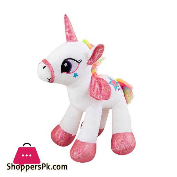 Rainbow Unicorn Doll Plush Toy Doll Soothing Rag Doll Pony Children and Girls Pillow 25CM
