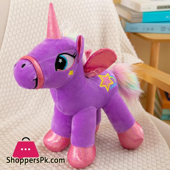 Rainbow Unicorn Doll Plush Toy Doll Soothing Rag Doll Pony Children and Girls Pillow 25CM