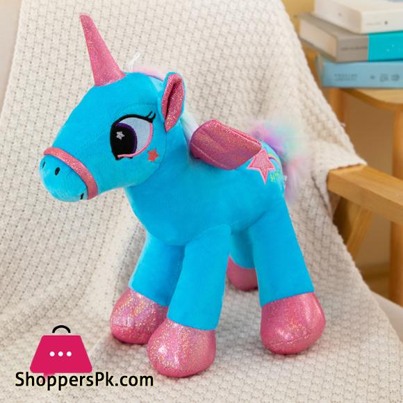 Rainbow Unicorn Doll Plush Toy Doll Soothing Rag Doll Pony Children and Girls Pillow 25CM