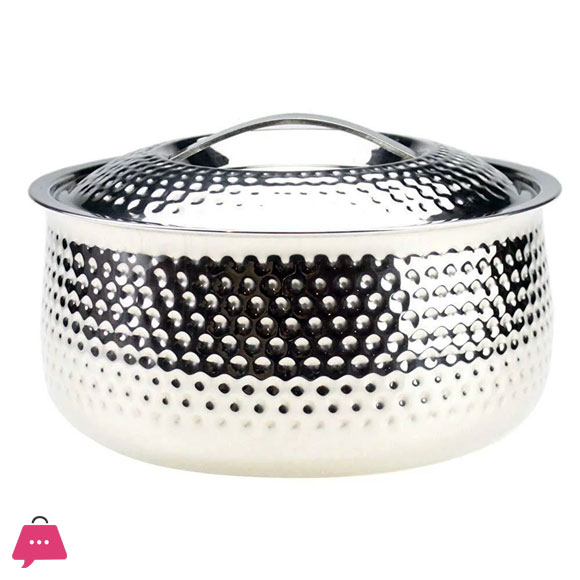 Aristo Indian Hotpot Hammered Stainless Steel 4 Liter