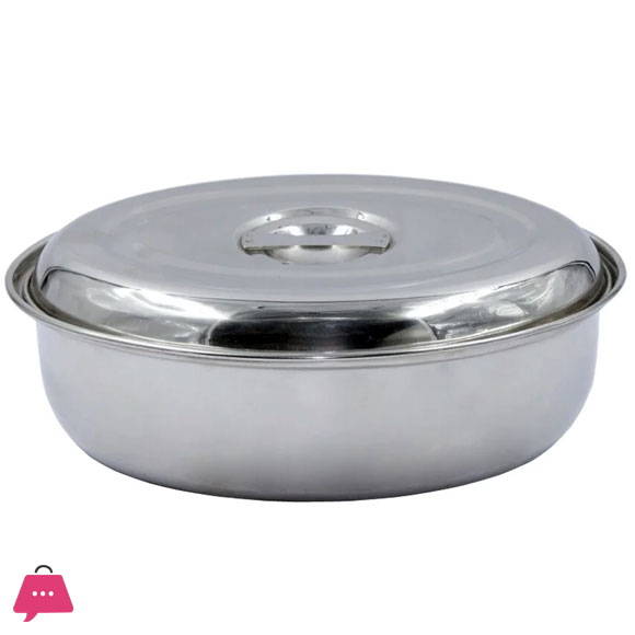 Aristo Indian Oval Belly Serving Handi Stainless Steel Serving Donga Food Containers Set of 2
