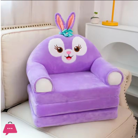 childrens folding armchair Purple Bunny