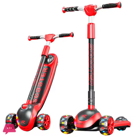 Childrens Scooter Kids 3 Wheels 3-18 Years Toddler Scooty 3 PU LED Wheels